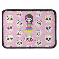 Kids Sugar Skulls Iron On Rectangle Patch w/ Name or Text