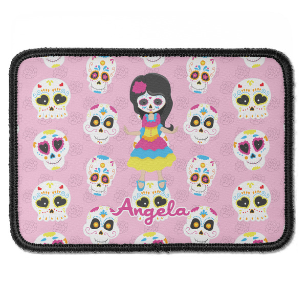 Custom Kids Sugar Skulls Iron On Rectangle Patch w/ Name or Text