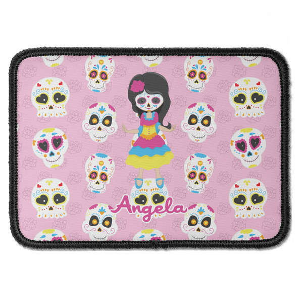Custom Kids Sugar Skulls Iron On Rectangle Patch w/ Name or Text