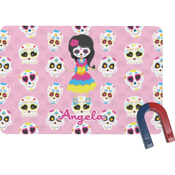 Custom Kids Sugar Skulls Rectangular Fridge Magnet (Personalized)