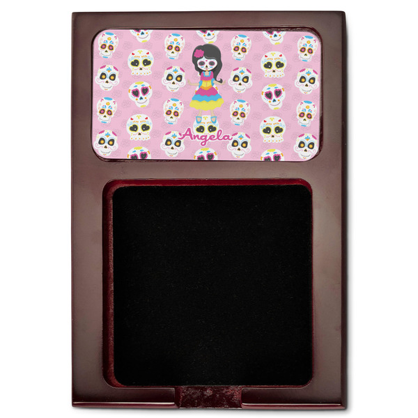 Kids Sugar Skulls Red Mahogany Sticky Note Holder - Flat