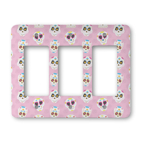 Custom Kids Sugar Skulls Rocker Style Light Switch Cover - Three Switch