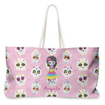 Kids Sugar Skulls Large Tote Bag with Rope Handles (Personalized)
