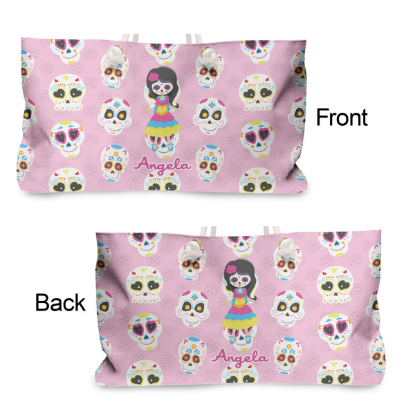 Kids Sugar Skulls Large Rope Tote - From & Back View