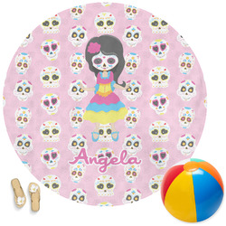 Kids Sugar Skulls Round Beach Towel (Personalized)