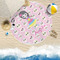 Kids Sugar Skulls Round Beach Towel Lifestyle