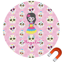 Kids Sugar Skulls Round Car Magnet - 6" (Personalized)