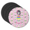 Kids Sugar Skulls Round Rubber Backed Coasters - Set of 4 (Personalized)