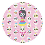 Kids Sugar Skulls Round Decal - Small (Personalized)