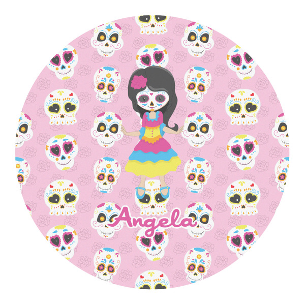 Custom Kids Sugar Skulls Round Decal (Personalized)