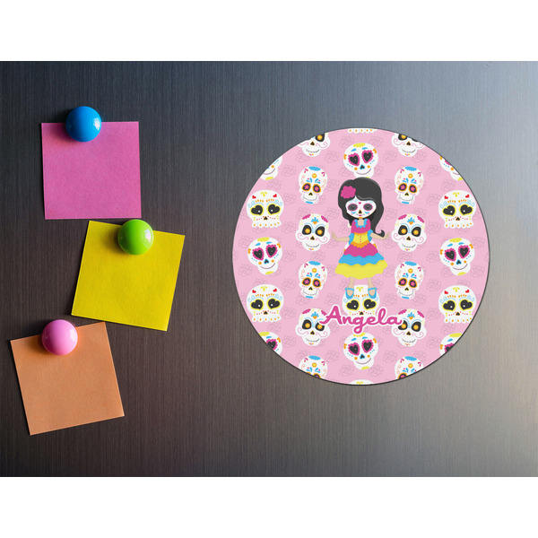 Kids Sugar Skulls Round Fridge Magnet - LIFESTYLE