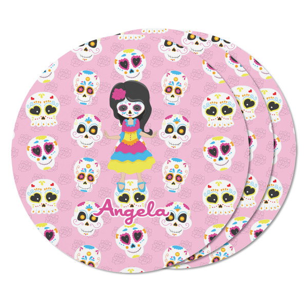 Kids Sugar Skulls Round Fridge Magnet - THREE
