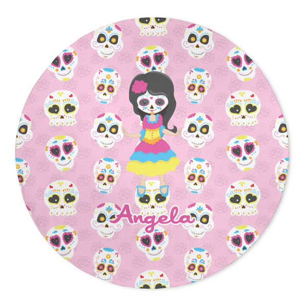 Custom Kids Sugar Skulls 5' Round Indoor Area Rug (Personalized)