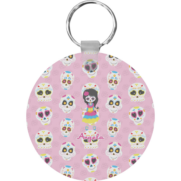 Kids Sugar Skulls Round Keychain (Personalized)