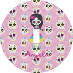 Kids Sugar Skulls Round Light Switch Cover (Personalized)