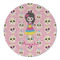 Kids Sugar Skulls Round Linen Placemats - FRONT (Single Sided)