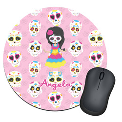 Kids Sugar Skulls Round Mouse Pad (Personalized)