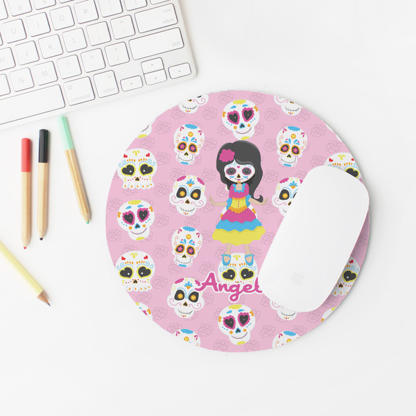 Kids Sugar Skulls Round Mousepad - LIFESTYLE 2