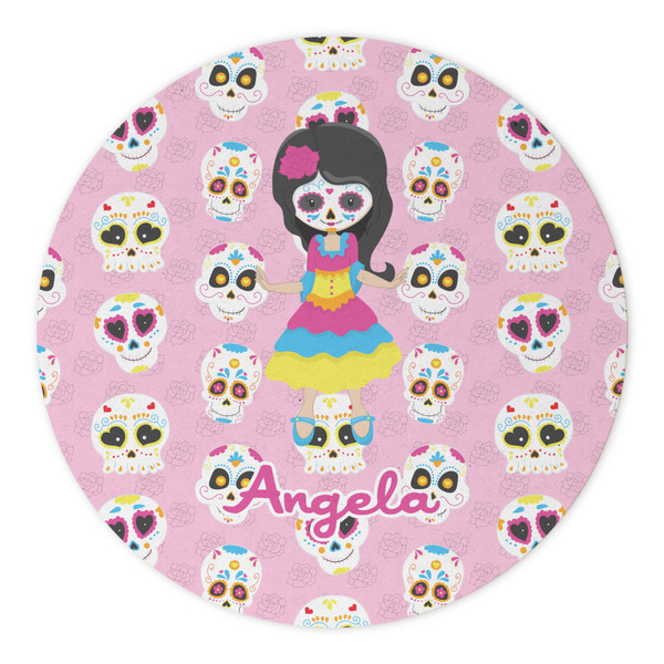 Kids Sugar Skulls Round Paper Coaster - Approval