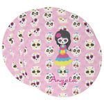 Kids Sugar Skulls Round Paper Coasters w/ Name or Text