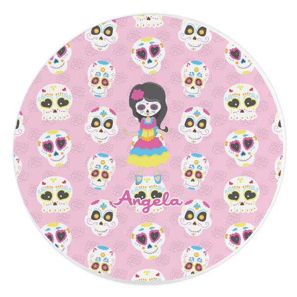 Custom Kids Sugar Skulls Round Stone Trivet (Personalized)