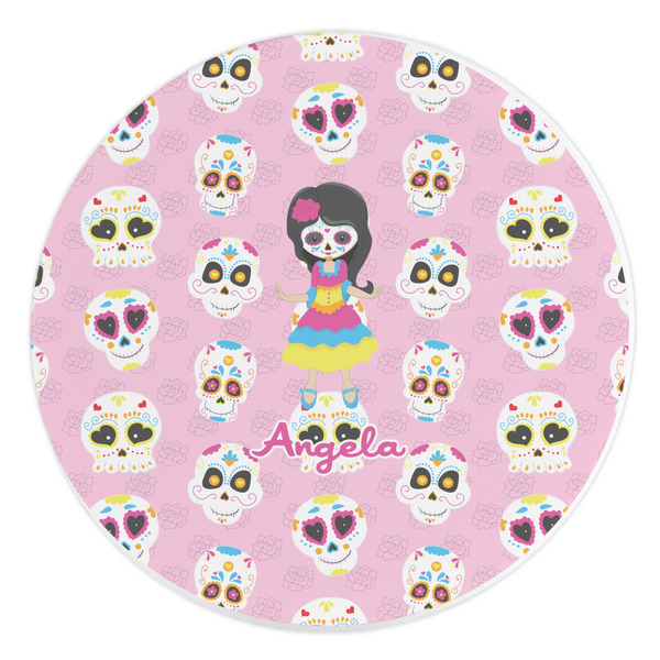Custom Kids Sugar Skulls Round Stone Trivet (Personalized)