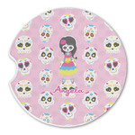 Kids Sugar Skulls Sandstone Car Coaster - Single (Personalized)