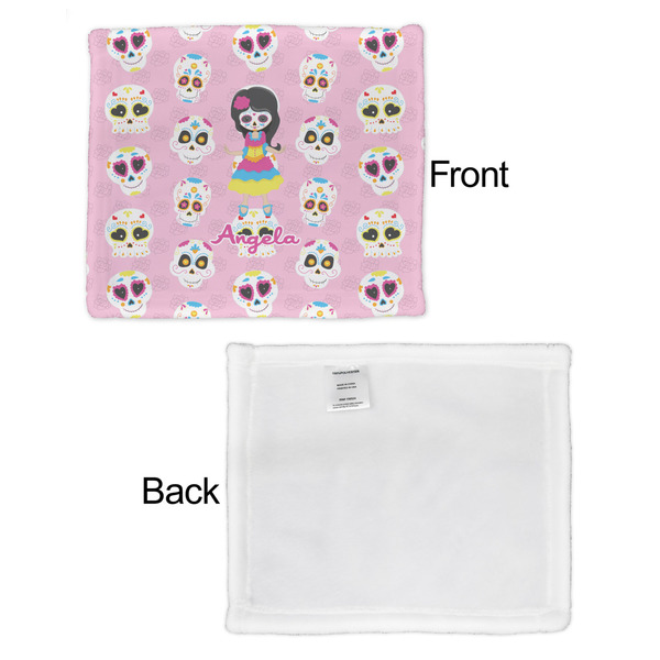 Kids Sugar Skulls Security Blanket - Front & White Back View