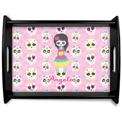 Kids Sugar Skulls Black Wooden Tray - Large (Personalized)