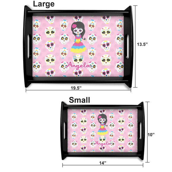 Kids Sugar Skulls Serving Tray Black Sizes