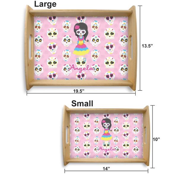 Kids Sugar Skulls Serving Tray Wood Sizes