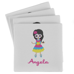 Kids Sugar Skulls Absorbent Stone Coasters - Set of 4 (Personalized)