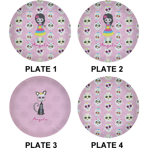 Kids Sugar Skulls Set of Lunch / Dinner Plates (Approval)