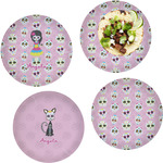 Kids Sugar Skulls Set of 4 Glass Lunch / Dinner Plate 10" (Personalized)