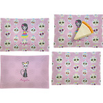 Kids Sugar Skulls Set of 4 Glass Rectangular Appetizer / Dessert Plate (Personalized)