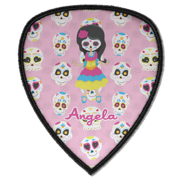 Custom Kids Sugar Skulls Iron on Shield Patch A w/ Name or Text
