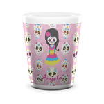 Kids Sugar Skulls Ceramic Shot Glass - 1.5 oz - White - Set of 4 (Personalized)