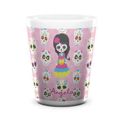Kids Sugar Skulls Ceramic Shot Glass - 1.5 oz - White - Set of 4 (Personalized)