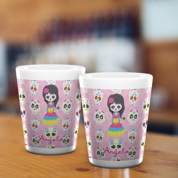 Kids Sugar Skulls Shot Glass - White - LIFESTYLE