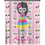 Kids Sugar Skulls Extra Long Shower Curtain - 70"x84" (Personalized)