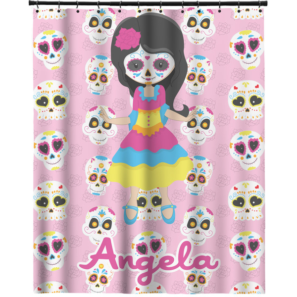Custom Kids Sugar Skulls Extra Long Shower Curtain - 70"x84" (Personalized)