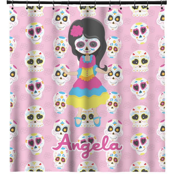 Custom Kids Sugar Skulls Shower Curtain (Personalized)