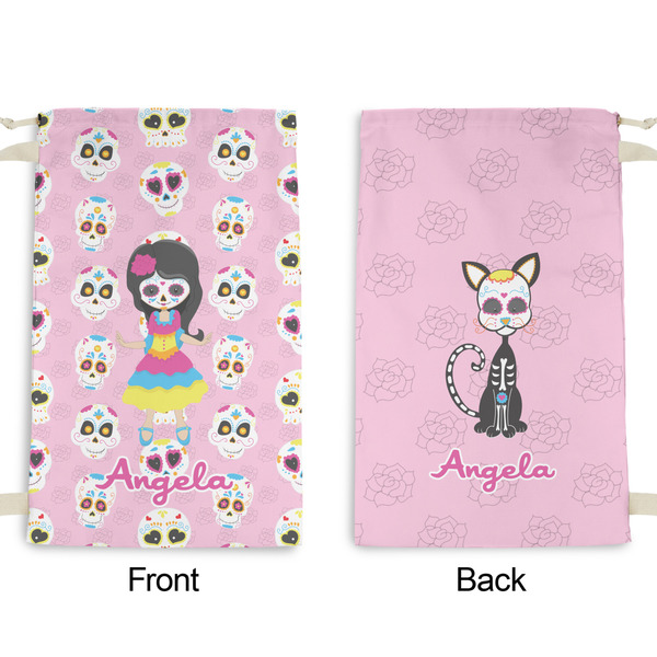 Kids Sugar Skulls Small Laundry Bag - Front & Back View