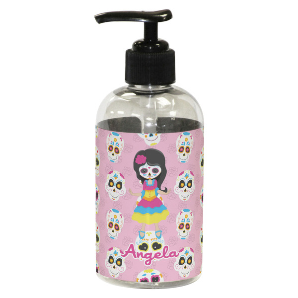 Custom Kids Sugar Skulls Plastic Soap / Lotion Dispenser (8 oz - Small - Black) (Personalized)