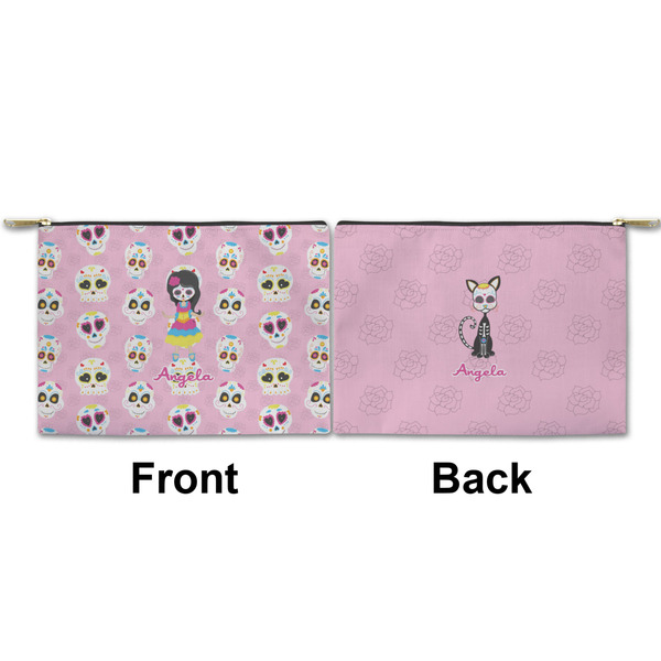 Kids Sugar Skulls Small Zipper Pouch Approval (Front and Back)
