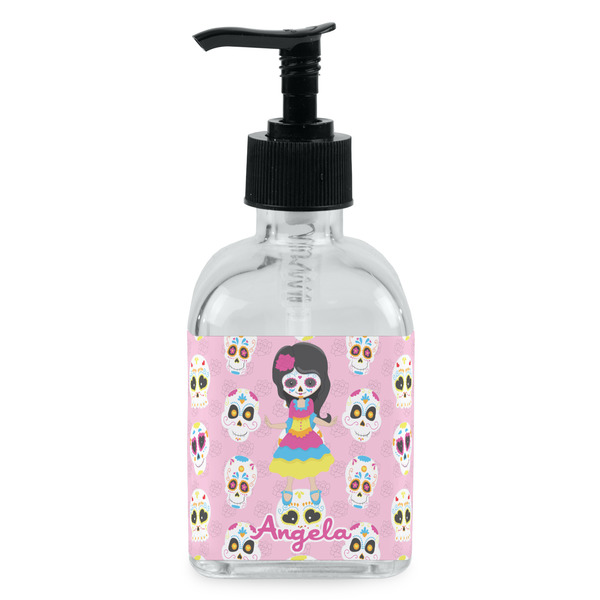 Custom Kids Sugar Skulls Glass Soap & Lotion Bottle - Single Bottle (Personalized)