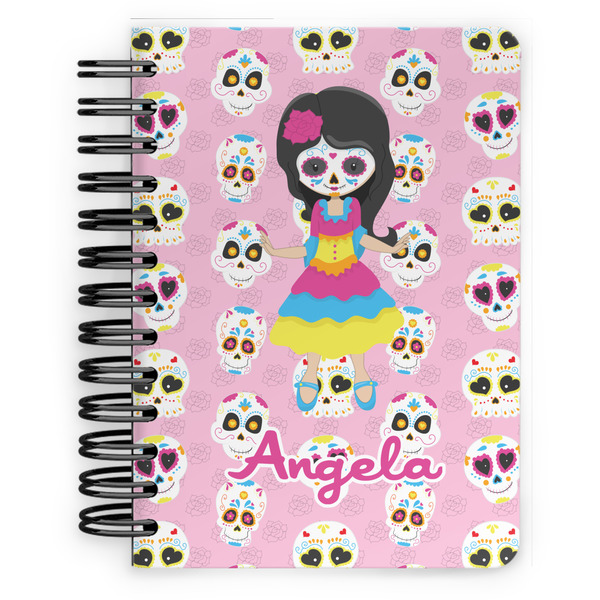 Custom Kids Sugar Skulls Spiral Notebook - 5x7 w/ Name or Text