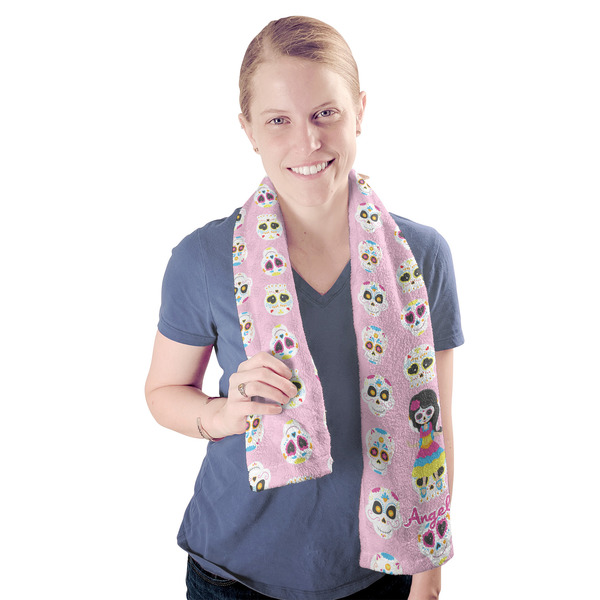 Kids Sugar Skulls Sport Towel - Exercise use - Model