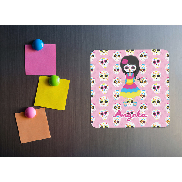 Kids Sugar Skulls Square Fridge Magnet - LIFESTYLE
