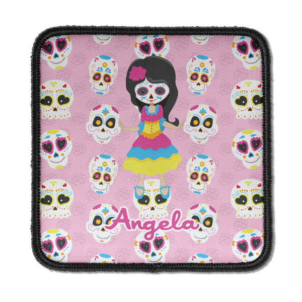 Custom Kids Sugar Skulls Iron On Square Patch w/ Name or Text